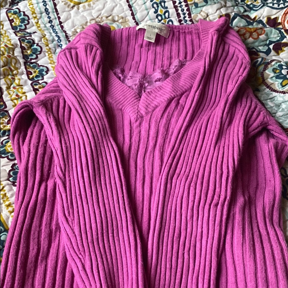 Dressbarn Purple Cowl Neck Sweater